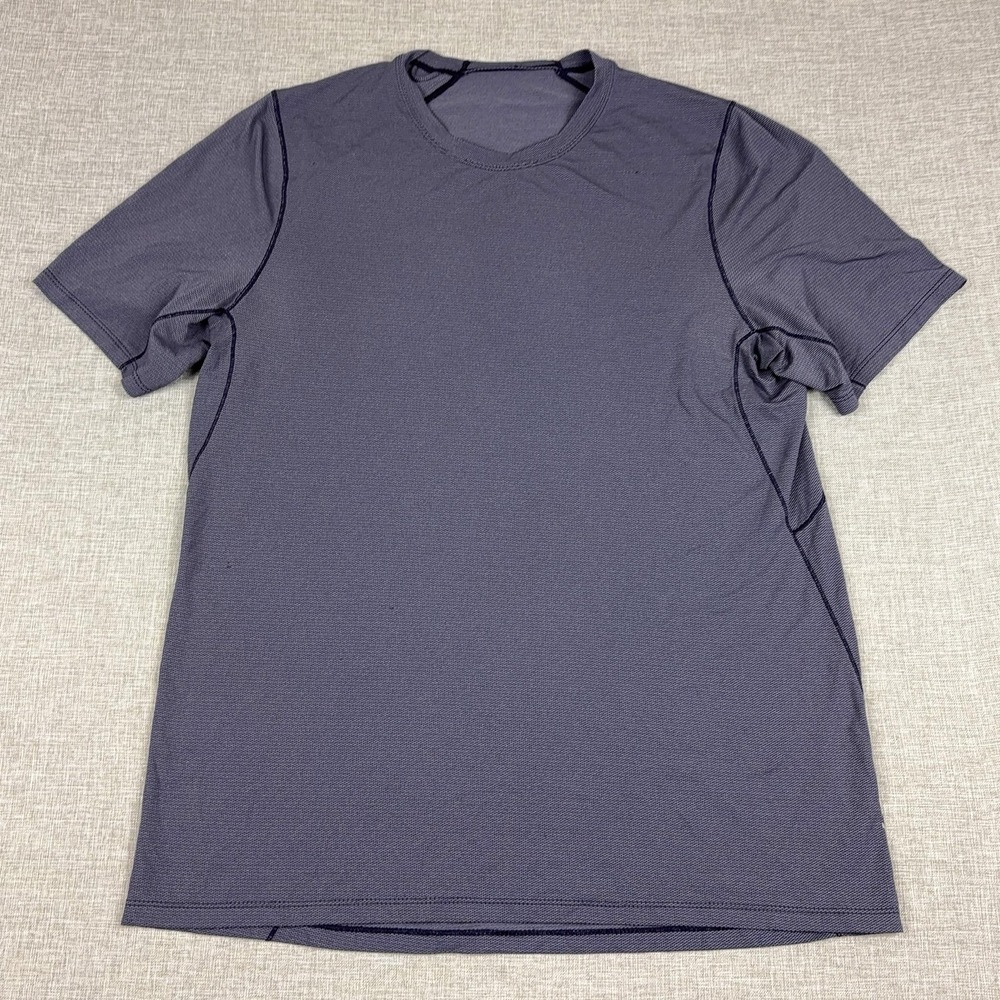 Lululemon Drysense Mesh Shirt Mens Medium Blue Short Sleeve Running Training